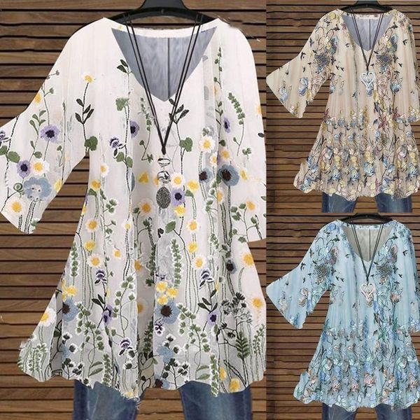 women's blouses & shirts autumn floral causal loose printed fall blouse v-neck vintage overszie, White
women's blouses & shirts autumn floral causal loose printed fall blouse v-neck vintage overszie, White