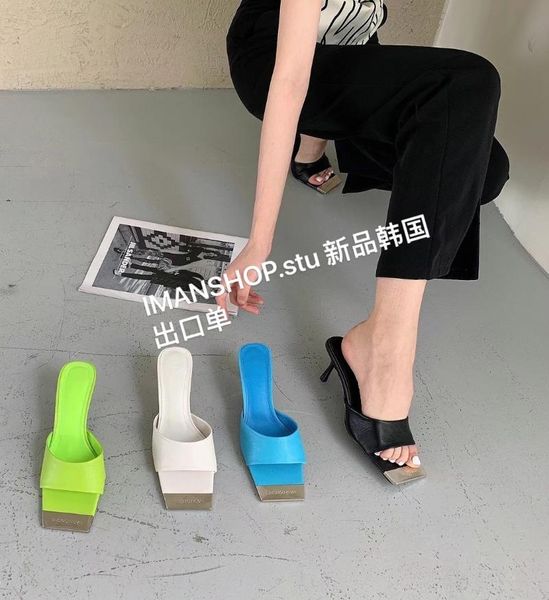 sandals simple style and temperament thin heel high shoes half slippers green square fairy, Black
sandals simple style and temperament thin heel high shoes half slippers green square fairy, Black