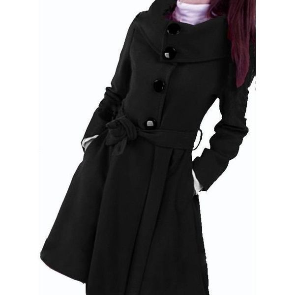 women's wool & blends woolen coat single-breasted elegant cashmere mid length jacket women clothing casaco feminino y527, Black
women's wool & blends woolen coat single-breasted elegant cashmere mid length jacket women clothing casaco feminino y527, Black