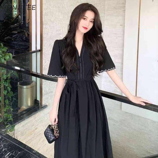 short sleeve dress women black embroidery vestido retro midi elegant party dresses temperament solid simple vintage v-neck charm, Black;gray
short sleeve dress women black embroidery vestido retro midi elegant party dresses temperament solid simple vintage v-neck charm, Black;gray