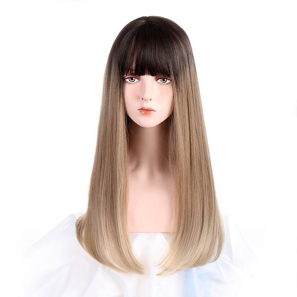 synthetic wigs lanlan cosplay long straight hair gradient wig with bangs heat-resistant for women., Black
synthetic wigs lanlan cosplay long straight hair gradient wig with bangs heat-resistant for women., Black