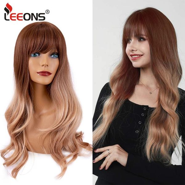 synthetic wigs leeons long wavy bang wig with middle part ombre dark brown for women natural hair bangs daily party, Black
synthetic wigs leeons long wavy bang wig with middle part ombre dark brown for women natural hair bangs daily party, Black