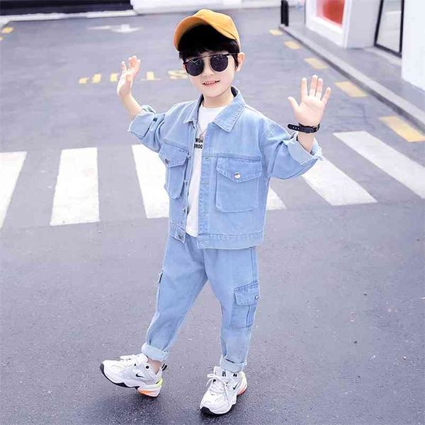 spring fall children denim clothing set solid color button jackets + jeans trousers fashion 2 pcs outfits for teenage 3 6 10 12y 210622, White
spring fall children denim clothing set solid color button jackets + jeans trousers fashion 2 pcs outfits for teenage 3 6 10 12y 210622, White