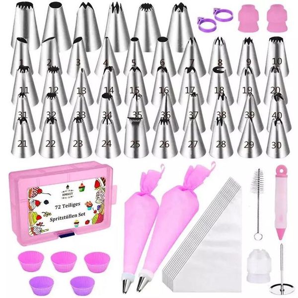 baking & pastry tools 72 pcs/set bags +46 nozzle set bag tips reusable kitchen diy icing piping cream tool cake decorating
baking & pastry tools 72 pcs/set bags +46 nozzle set bag tips reusable kitchen diy icing piping cream tool cake decorating