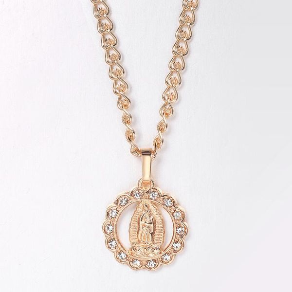 pendant necklaces classic rose gold round virgin mary necklace for women men snail link chain cubic zircon prayer jesus luxury charm gp438, Silver
pendant necklaces classic rose gold round virgin mary necklace for women men snail link chain cubic zircon prayer jesus luxury charm gp438, Silver