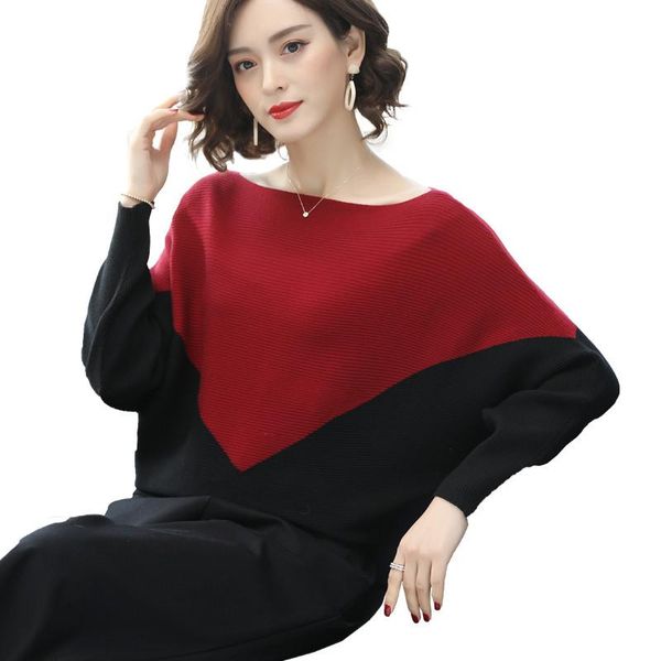 autumn winter women sweaters and pullovers long sleeve casual knitted sweater contrast color female jumper r1055 women's, White;black
autumn winter women sweaters and pullovers long sleeve casual knitted sweater contrast color female jumper r1055 women's, White;black