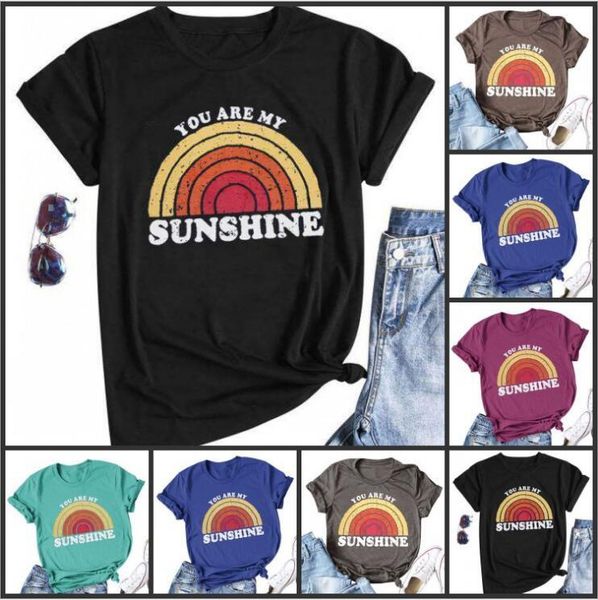t-shirt women clothes summer casual shirts letter printed you are my sunshine tees short sleeve round collar blusas vestidos b5783, White
t-shirt women clothes summer casual shirts letter printed you are my sunshine tees short sleeve round collar blusas vestidos b5783, White