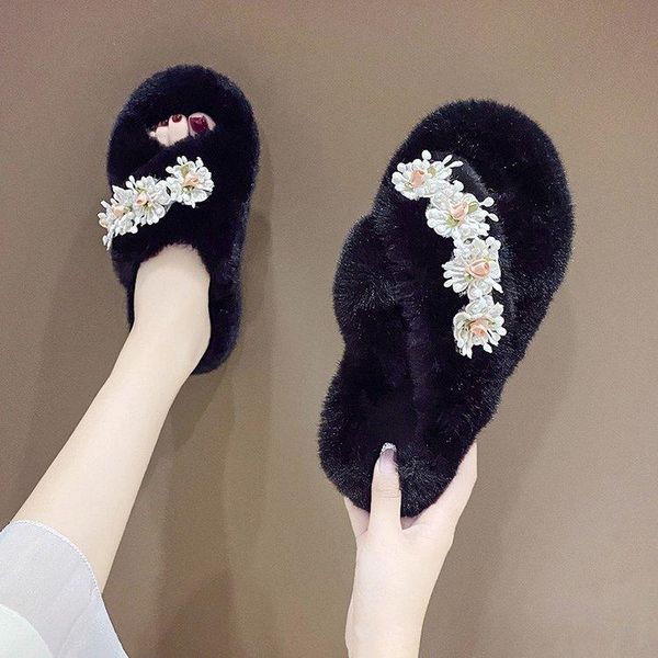 slippers flower thick-soled women's plush cotton mop autumn winter outer wear plus velvet warm house llp, Black
slippers flower thick-soled women's plush cotton mop autumn winter outer wear plus velvet warm house llp, Black