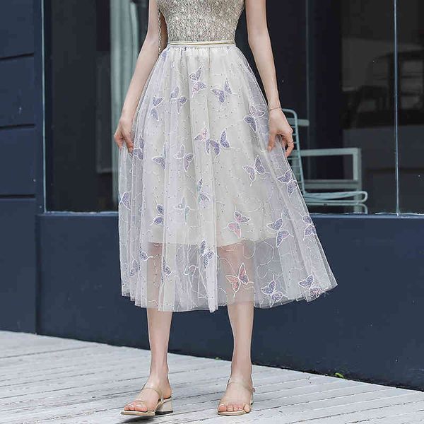 Skirts Butterfly Embroidered Sequins Tulle Mesh Korean Fashion Semi Sheer High Wait pleated Midi Long mujer Faldas YLSB, Black
Skirts Butterfly Embroidered Sequins Tulle Mesh Korean Fashion Semi Sheer High Wait pleated Midi Long mujer Faldas YLSB, Black