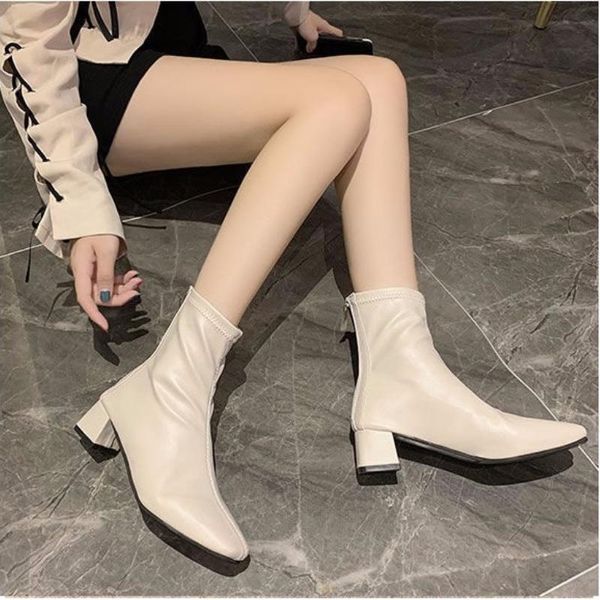 boots solid ankle for women casual block heels waterproof soft leather women's short shoes, Black
boots solid ankle for women casual block heels waterproof soft leather women's short shoes, Black