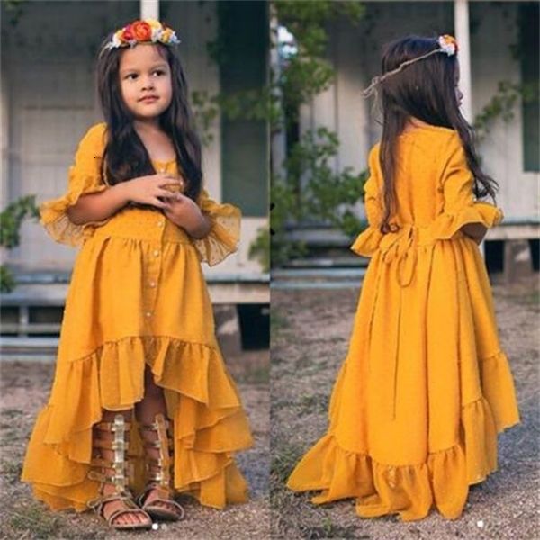 girl's dresses new princess yellow kid baby girls boho ruffle half sleeve dress formal party children summer sundress 1-5t c0228, Red;yellow
girl's dresses new princess yellow kid baby girls boho ruffle half sleeve dress formal party children summer sundress 1-5t c0228, Red;yellow