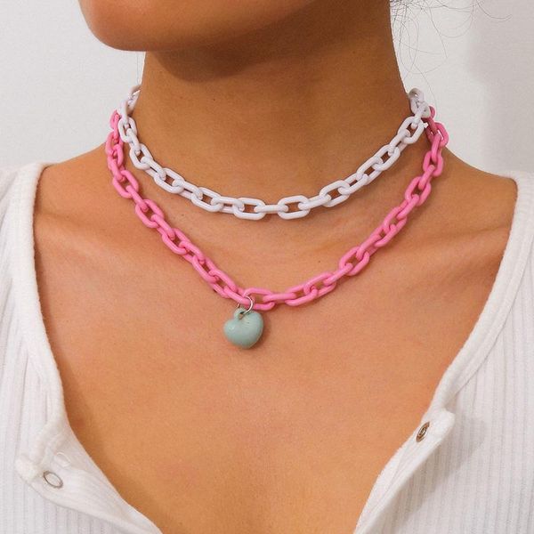 chokers wgoud hiphop acrylic chains heart pendant necklace for women colorful layer short choker party gift, Golden;silver
chokers wgoud hiphop acrylic chains heart pendant necklace for women colorful layer short choker party gift, Golden;silver