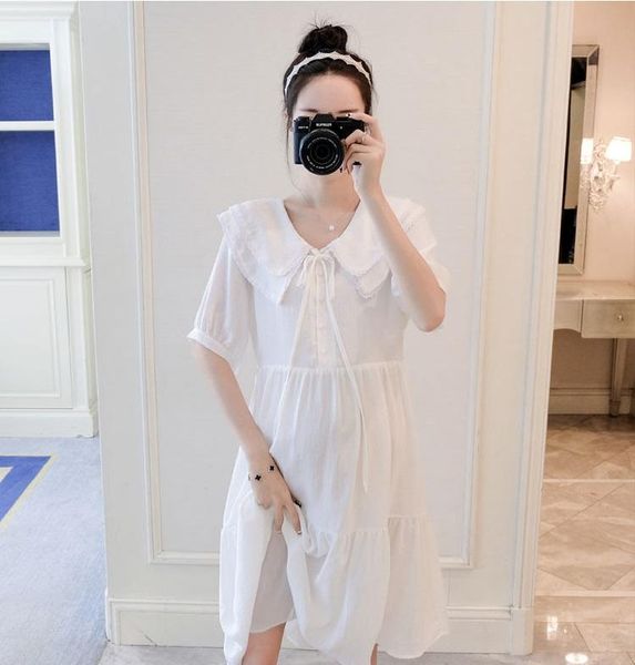 maternity dresses fashion mid-length chiffon dress korean version of pregnant women summer white pure tide
maternity dresses fashion mid-length chiffon dress korean version of pregnant women summer white pure tide