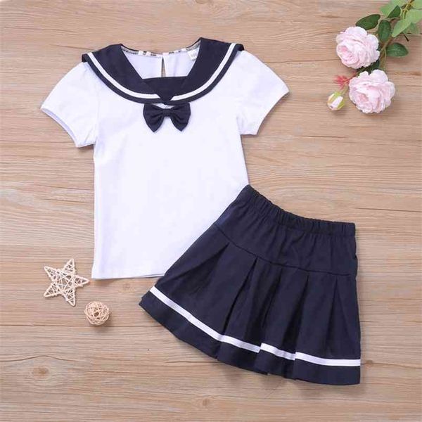 summer suit school style skirt 2pcs children's cothing kids clothes girls children girl sets 210528, White
summer suit school style skirt 2pcs children's cothing kids clothes girls children girl sets 210528, White