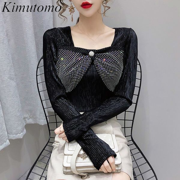 kimutomo casual korean drilling bowknot t-shirt women french style square collar long sleeve pullover spring 210521, White
kimutomo casual korean drilling bowknot t-shirt women french style square collar long sleeve pullover spring 210521, White