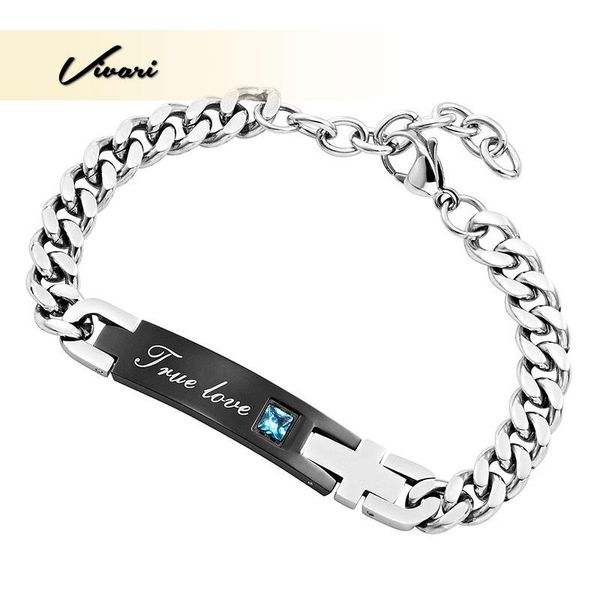 link, chain vivari fashion romantic love women bracelet stainless steel men jewelry silver color bangle gift wristband charm, Black
link, chain vivari fashion romantic love women bracelet stainless steel men jewelry silver color bangle gift wristband charm, Black