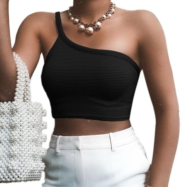 women's tanks & camis women irregular shoulder straps vest summer ladies solid color short tank, White
women's tanks & camis women irregular shoulder straps vest summer ladies solid color short tank, White
