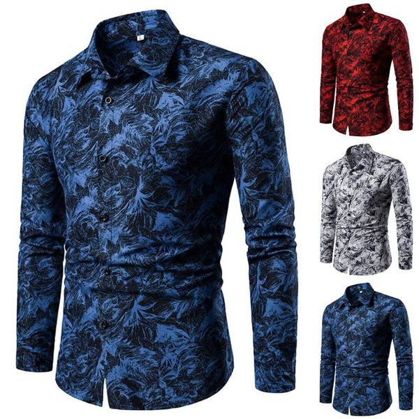 men's casual shirts autumn winter fashion men long sleeve floral shirt button up formal party blouse, White;black
men's casual shirts autumn winter fashion men long sleeve floral shirt button up formal party blouse, White;black