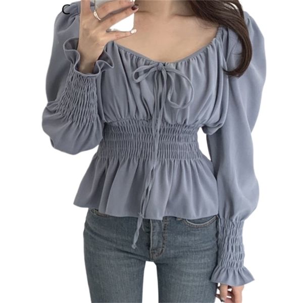 chic korea off shoulder blusas women spring solid color bow tie slim waist a line belly peplum short shirts blouses 210520, White
chic korea off shoulder blusas women spring solid color bow tie slim waist a line belly peplum short shirts blouses 210520, White