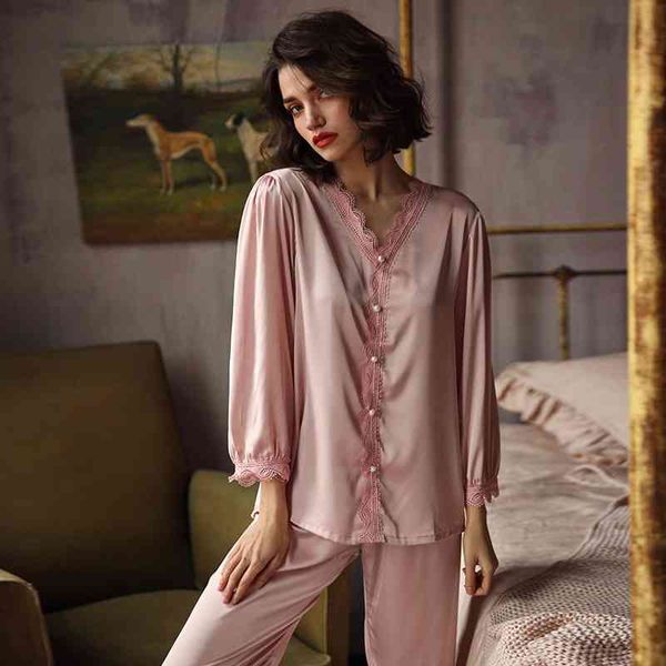 women's sleepwear satin casual lady pajamas set 2pcs shirt&pants lace trim pyjamas nightwear soft pijamas spring intimate lingerie, Black;red
women's sleepwear satin casual lady pajamas set 2pcs shirt&pants lace trim pyjamas nightwear soft pijamas spring intimate lingerie, Black;red