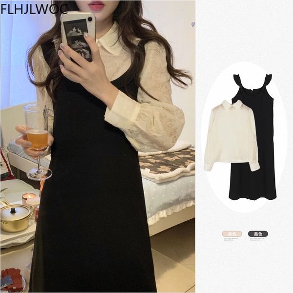casual dresses spring fenimine vestidos women fashion japanese korea chic black ruffled sleeveless retro vintage shirt xoge, Black;gray
casual dresses spring fenimine vestidos women fashion japanese korea chic black ruffled sleeveless retro vintage shirt xoge, Black;gray