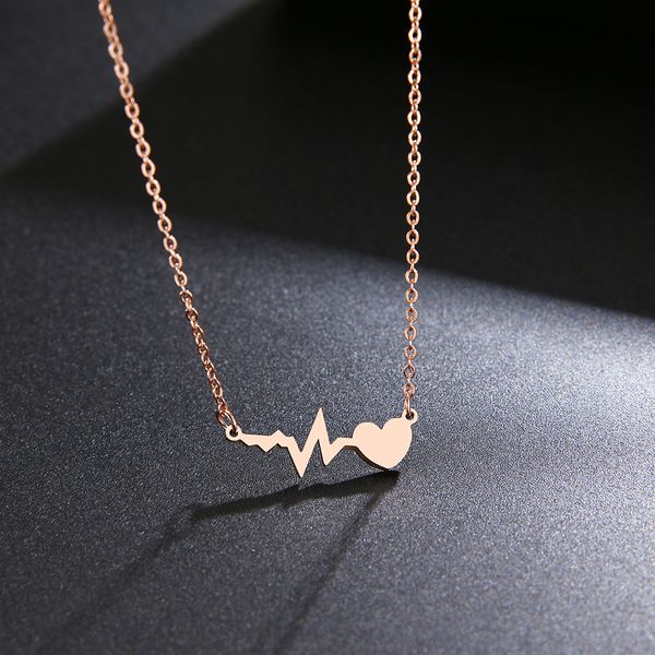 dotifi stainless steel necklace for women gold and rose gold color love electrocardiogram pendant necklace engagement jewelry, Silver
dotifi stainless steel necklace for women gold and rose gold color love electrocardiogram pendant necklace engagement jewelry, Silver