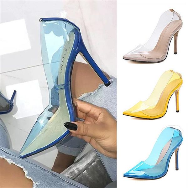 concise fashion pvc woman transparent sandals thin high heels shoes pointed toe pumps slip on solid apricot size 35-42, Black
concise fashion pvc woman transparent sandals thin high heels shoes pointed toe pumps slip on solid apricot size 35-42, Black
