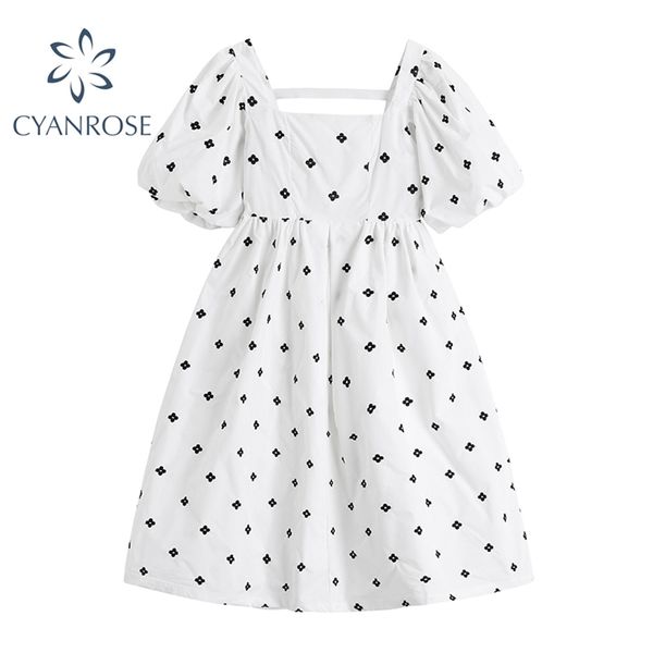 summer floral embroidery dress women stylish sweet square neck puff short sleeve dresses french casual elegant vestidos 210430, Black;gray
summer floral embroidery dress women stylish sweet square neck puff short sleeve dresses french casual elegant vestidos 210430, Black;gray