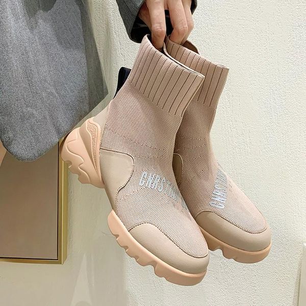 boots luxury women wool sock femmes ankle leather shoes autumn winter platform brand designer botas de mujer, Black
boots luxury women wool sock femmes ankle leather shoes autumn winter platform brand designer botas de mujer, Black