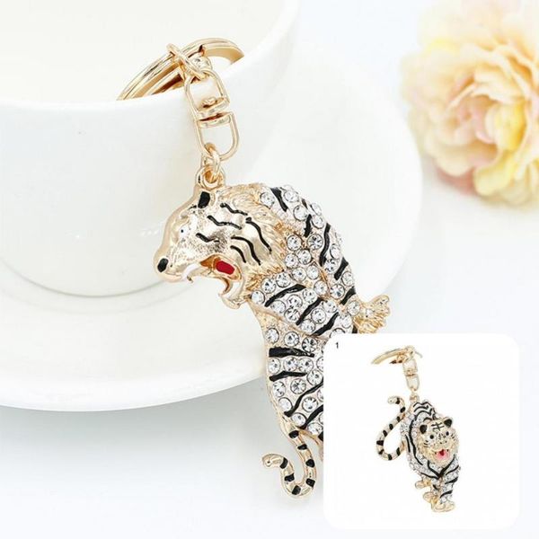 berets fashion delicate tiger animal rhinestone keychain key holder anti-rust easy wear, Blue;gray 
berets fashion delicate tiger animal rhinestone keychain key holder anti-rust easy wear, Blue;gray