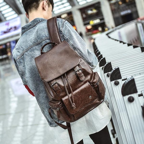 backpack 2021 arrival vintage men pu leather waterproof backpacks large capacity zipper solid for teenager shoulder bags b-022
backpack 2021 arrival vintage men pu leather waterproof backpacks large capacity zipper solid for teenager shoulder bags b-022