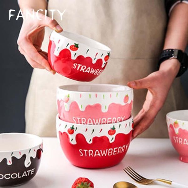 cute strawberry bowl single household fruit salad cereal net red ceramic breakfast eating bowls
cute strawberry bowl single household fruit salad cereal net red ceramic breakfast eating bowls