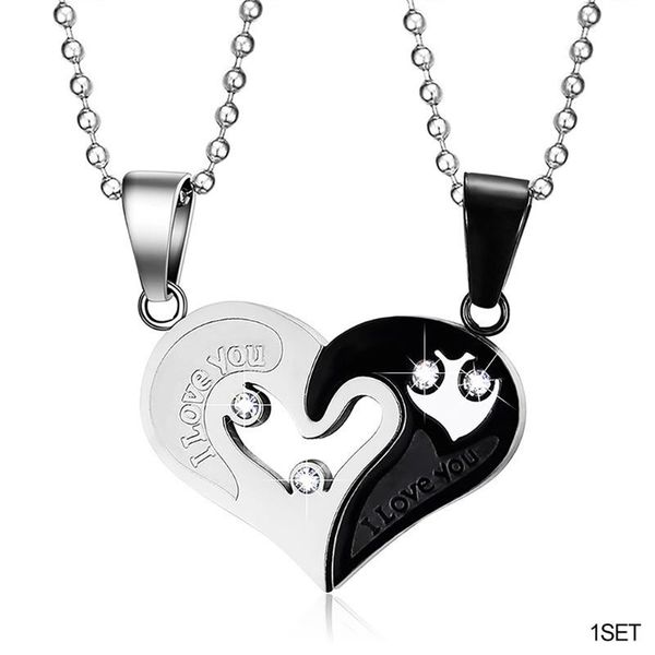 chains simple style couple necklace stainless steel romantic present dress up heart pendant i love you neck decoration wedding party, Silver
chains simple style couple necklace stainless steel romantic present dress up heart pendant i love you neck decoration wedding party, Silver