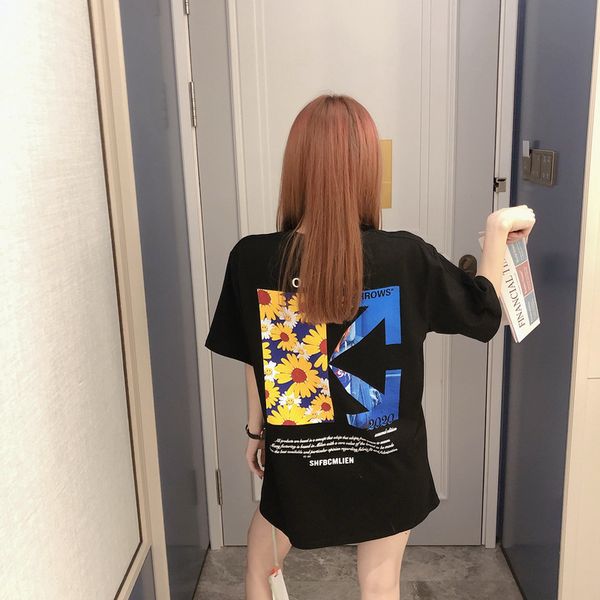 t shirt summer fashion brand direct spray daisy arrow short sleeve t-shirt for men and women, White;black
t shirt summer fashion brand direct spray daisy arrow short sleeve t-shirt for men and women, White;black