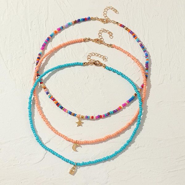 chokers fashion ornament christmas birthday gift fresh candy color bead necklace set alloy star and moon pendant for women, Golden;silver
chokers fashion ornament christmas birthday gift fresh candy color bead necklace set alloy star and moon pendant for women, Golden;silver