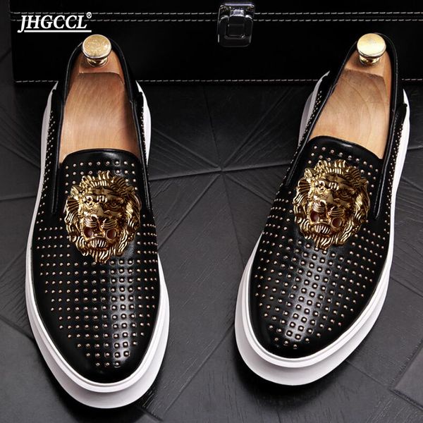 new men's shoes daily casual loafers mens fashion chunky high-end customization leather rivet shoes zapatos hombre a26, Black
new men's shoes daily casual loafers mens fashion chunky high-end customization leather rivet shoes zapatos hombre a26, Black