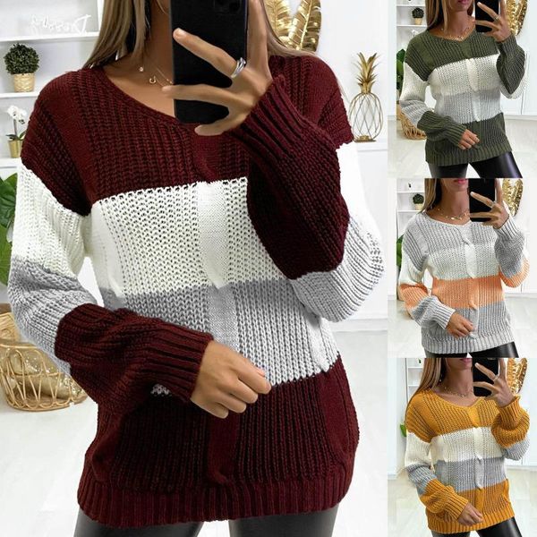 women's sweaters women autumn knitted pullovers v-neck contrast color stripe long sleeve sweater england style ladies stretchy pullover, White;black
women's sweaters women autumn knitted pullovers v-neck contrast color stripe long sleeve sweater england style ladies stretchy pullover, White;black