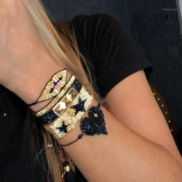 zhongvi miyuki bracelet for women star heart bracelet jewelry mexico gold lips rivet pulseras mujer 2020 armband bileklik woven1, Black
zhongvi miyuki bracelet for women star heart bracelet jewelry mexico gold lips rivet pulseras mujer 2020 armband bileklik woven1, Black