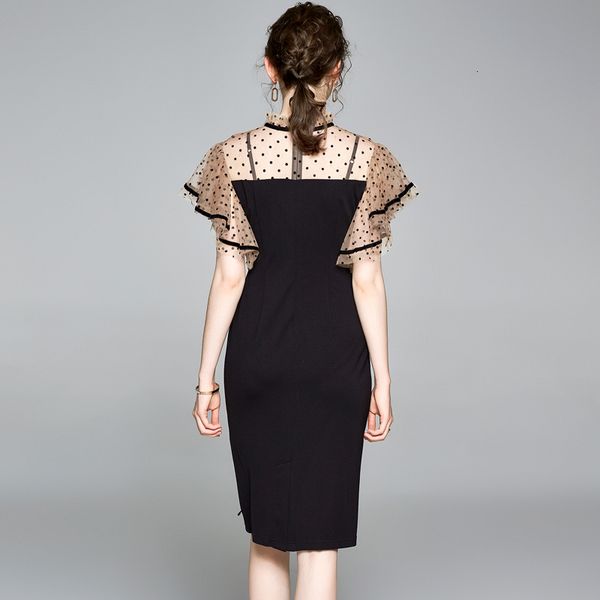 dresses runway summer pencil women mesh wave point patchwork black stand collar bodycon, Black;gray
dresses runway summer pencil women mesh wave point patchwork black stand collar bodycon, Black;gray