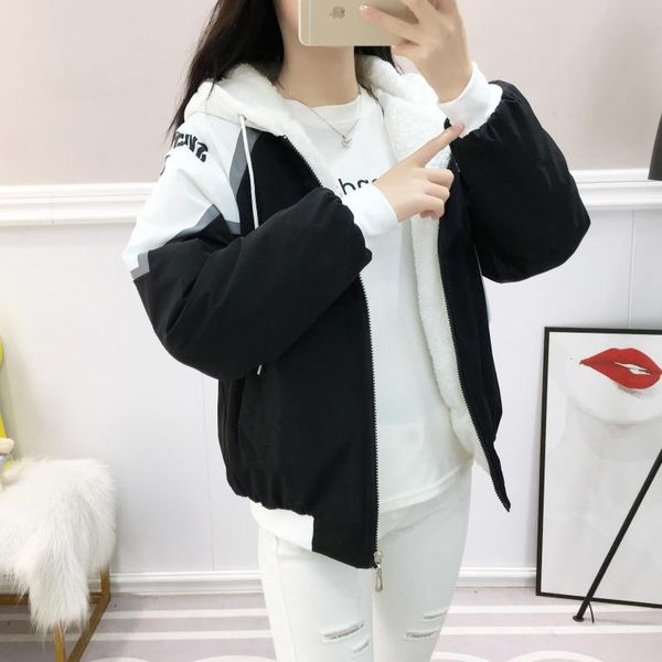 cotton padded clothes women's 2021 junior and senior high school students' korean loose plush down & parkas, Black
cotton padded clothes women's 2021 junior and senior high school students' korean loose plush down & parkas, Black