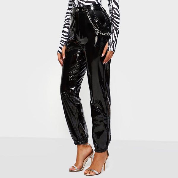 women's pants & capris pu leather harem women trendy high waist loose joggers casual sweatpants punk chain girl hip hop black streetwea, Black;white
women's pants & capris pu leather harem women trendy high waist loose joggers casual sweatpants punk chain girl hip hop black streetwea, Black;white
