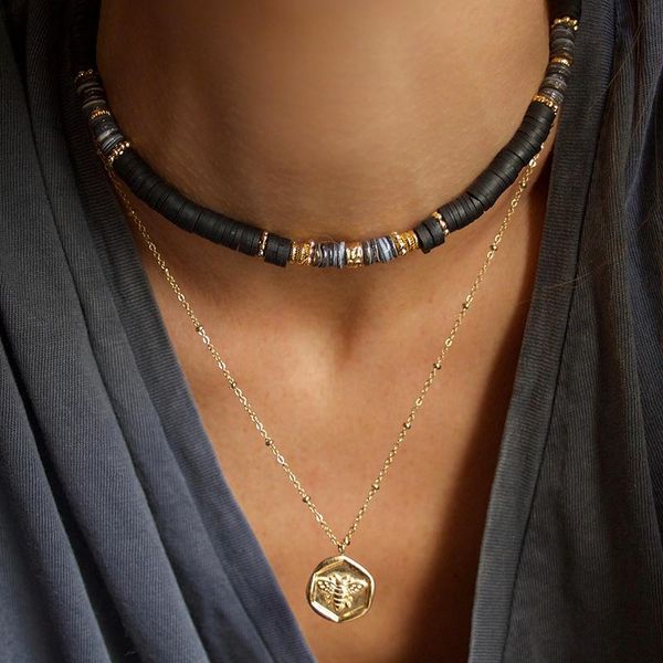 chokers retro punk collar choker necklace men and women natural stone silicone soft pottery handmade personality fashion jewelry gift, Golden;silver
chokers retro punk collar choker necklace men and women natural stone silicone soft pottery handmade personality fashion jewelry gift, Golden;silver