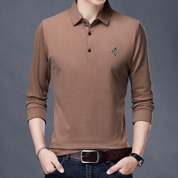 autumn and winter men's polo shirt with embroidered t-shirt loose double-sided veet lapel long sleeve body trend, Black
autumn and winter men's polo shirt with embroidered t-shirt loose double-sided veet lapel long sleeve body trend, Black