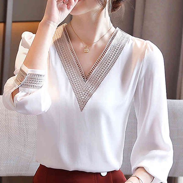 blouse women blusas mujer long sleeve white blouse women blouses shirts v-neck chiffon blouse shirt women blusa d435 210426
blouse women blusas mujer long sleeve white blouse women blouses shirts v-neck chiffon blouse shirt women blusa d435 210426