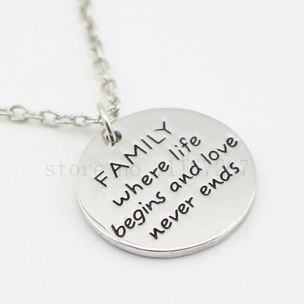 pendant necklaces family jewelry "family where life begins and love never ends "mother's necklace grandma christmas gift, Silver
pendant necklaces family jewelry "family where life begins and love never ends "mother's necklace grandma christmas gift, Silver