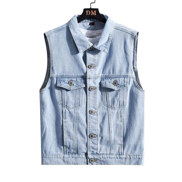 men's vests autumn sleeveless youth denim vest men light blue color jacket plus size cotton soft waistcoat pocket coats, Black;white
men's vests autumn sleeveless youth denim vest men light blue color jacket plus size cotton soft waistcoat pocket coats, Black;white