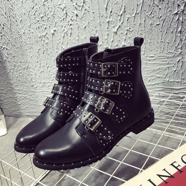 boots flat bottomed short autumn winter women's retro british low barrel shoes rivet bare, Black
boots flat bottomed short autumn winter women's retro british low barrel shoes rivet bare, Black