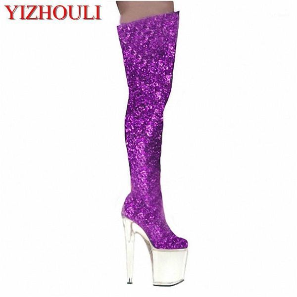 boots 20 cm thick base hate sky-high shoes, stage performance high heel knee gold sequined dance noble temperament1, Black
boots 20 cm thick base hate sky-high shoes, stage performance high heel knee gold sequined dance noble temperament1, Black
