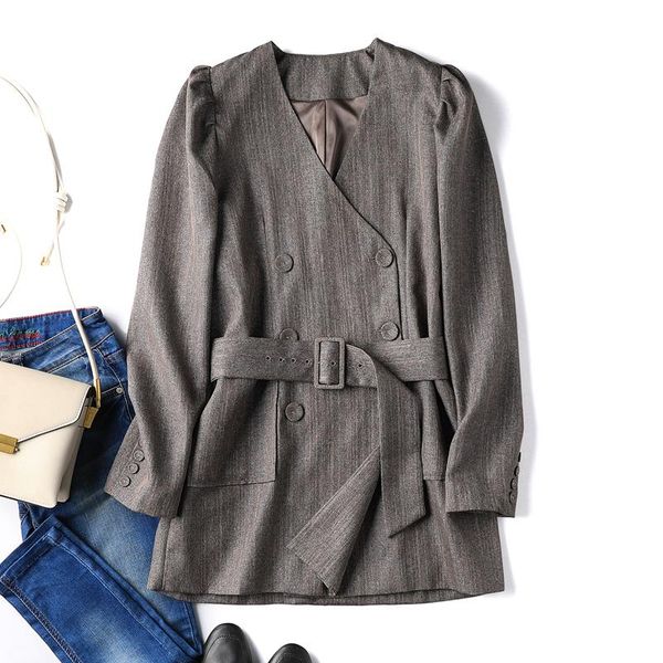 women's suits & blazers vintage autumn puff sleeve women jacket blazer sashes female suit double breasted with belt long blaser, White;black
women's suits & blazers vintage autumn puff sleeve women jacket blazer sashes female suit double breasted with belt long blaser, White;black