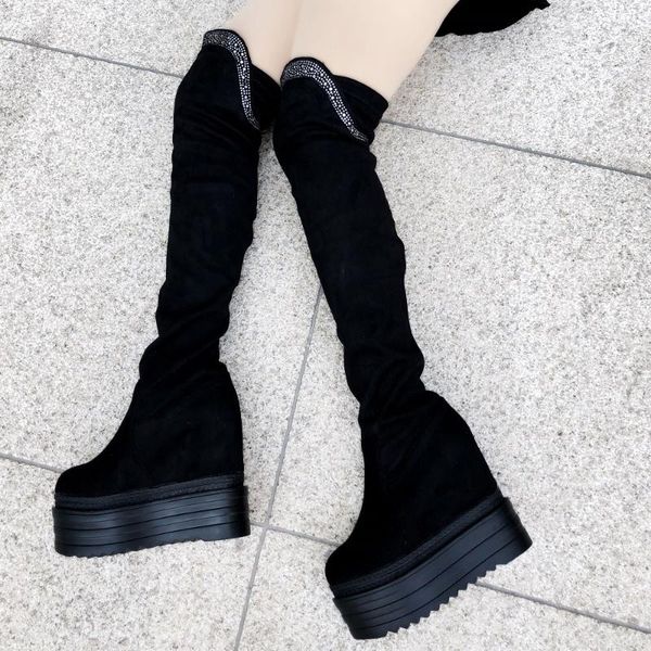 boots within increase 13cm high-heel womens elegant long rhinestone over-the-knee suede stretch high tube, Black
boots within increase 13cm high-heel womens elegant long rhinestone over-the-knee suede stretch high tube, Black